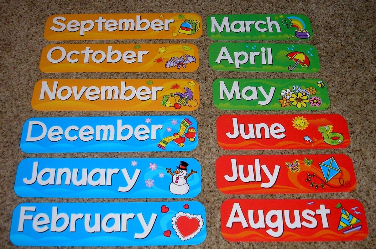 Teacher Resource Calendar Months of Year Headlines