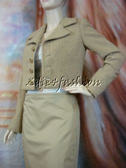   Collection Purple Label Brown Wool Cashmere Crop Jacket 6
