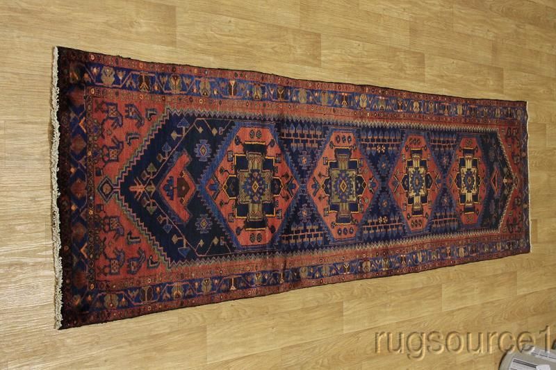 Magnificent Tribal Runner 3x13 Hamedan Persian Oriental Area Rug Wool 