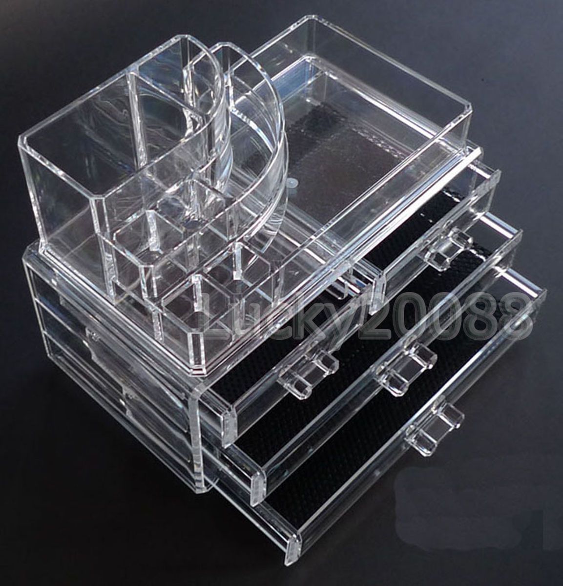 Acrylic Cosmetic Organizer Makeup Case Drawers Jewelry Storage 01 