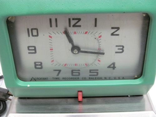 Made by Acroprint in U.S.A. This is a Time Clock Punch Recorder in 