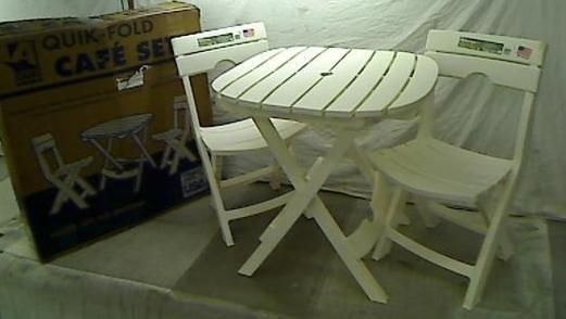 Adams Manufacturing 8590 48 3731 Quick Fold Cafe Bistro Set White 