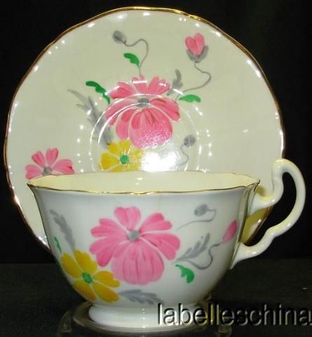 Adderley Teacup and Saucer HP Stylized Floral imperfect tea cup