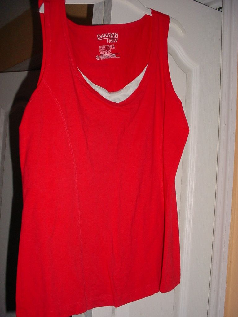 DANSKIN NOW New Bright Red Stretch Active Tank Top XXL 2XG 20