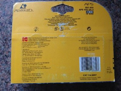 Kodak Advantix APS 400 ISO 3 Rolls x 25 Exposure SEALED in Original 
