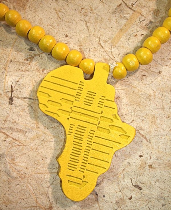 Africa Wood Necklace African Continent Pendant JNWA13