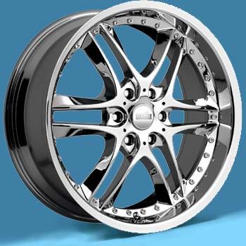 22x9 Akuza Wheels 381 Blade 6x139 7 ET35 Chrome 1 New Rim