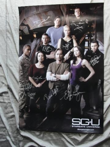 SGU STARGATE CAST HAND SIGNED PROMOTIONAL POSTER (version 2)