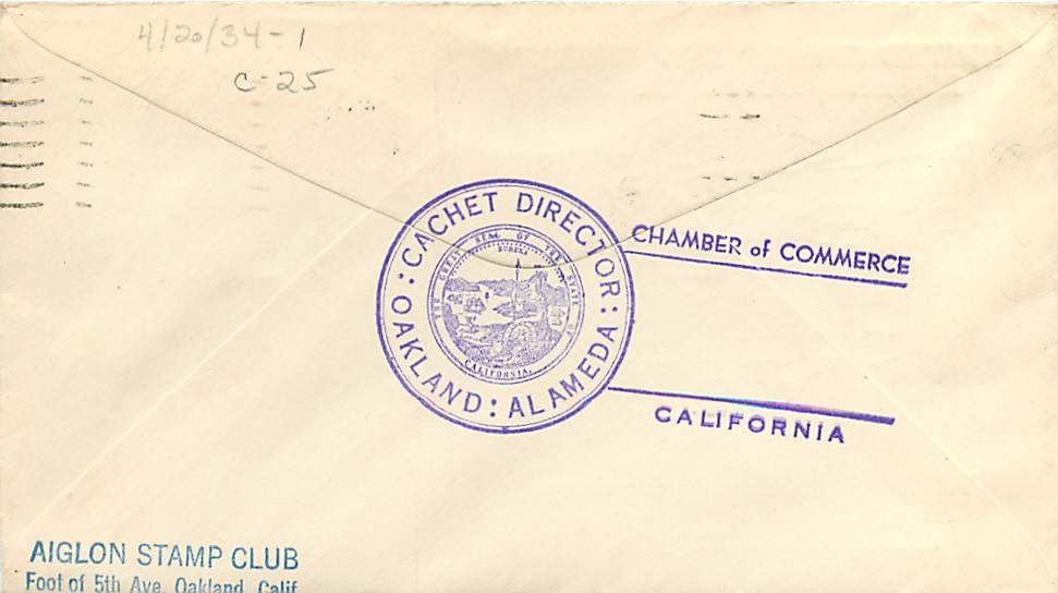 1934 USS Macon Cover Alameda CA Clyde Welch Cachet