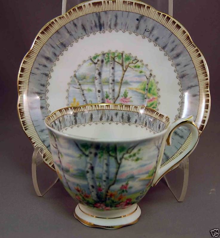 Vintage Royal Albert Silver Birch England Cup Saucer