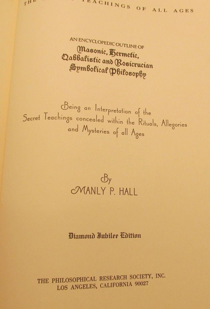 Secret Teachings of All Ages Occult Freemasonry Masonic Manly P Hall 