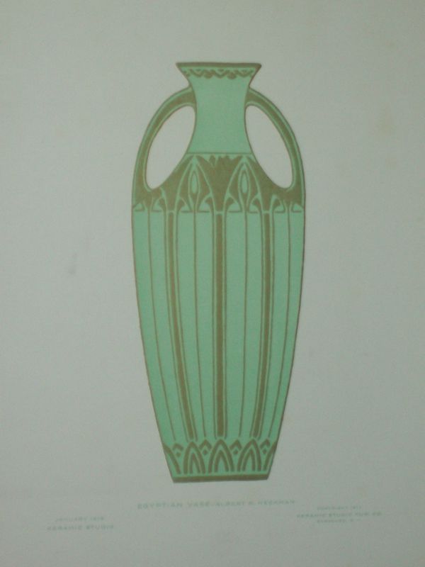 1918 Keramic Studio Print Albert w Heckman Vase Design