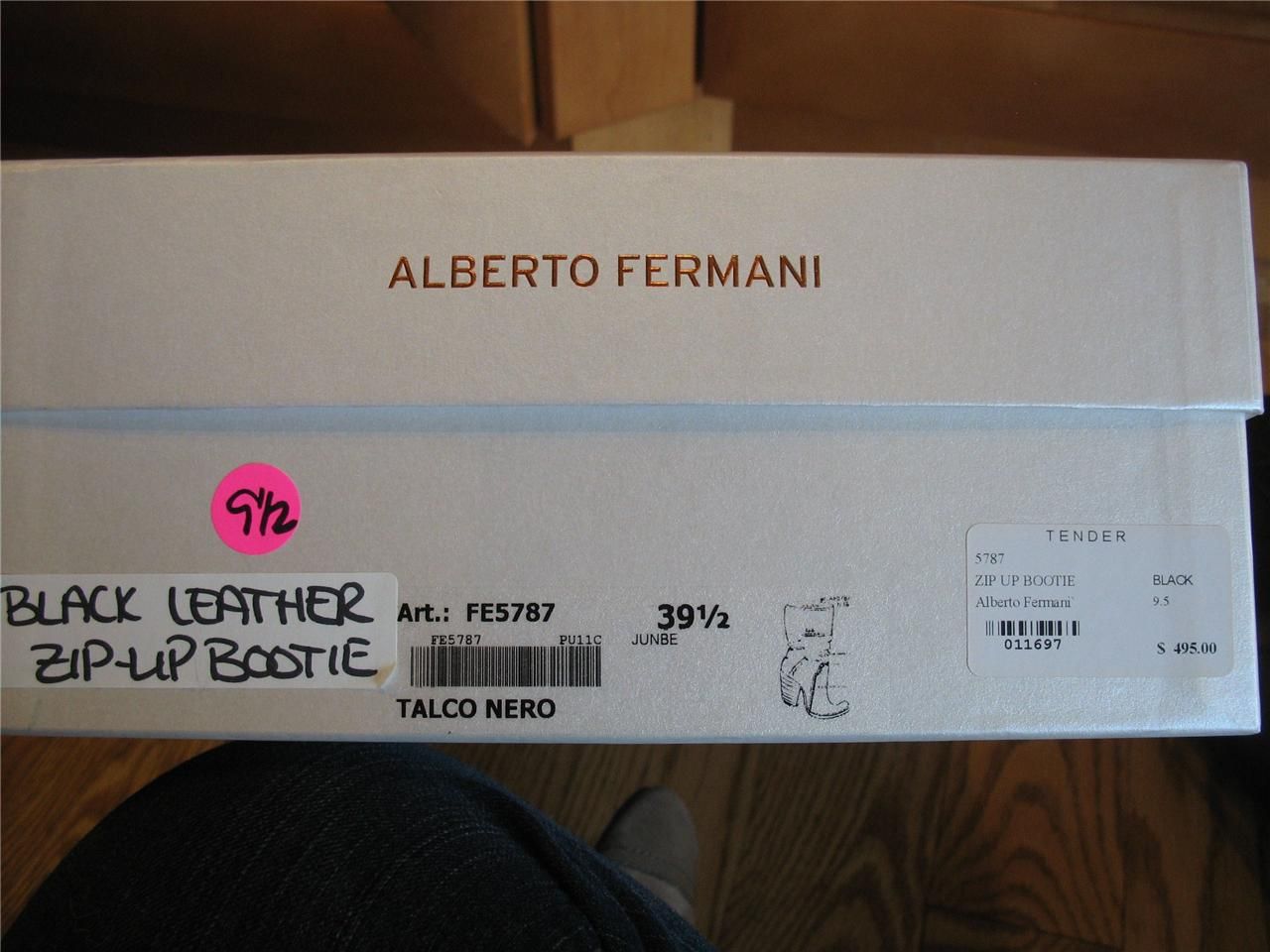 Alberto FERMANI Black Leather Zip Up Talco Boot w Box 39 1 2 $495 