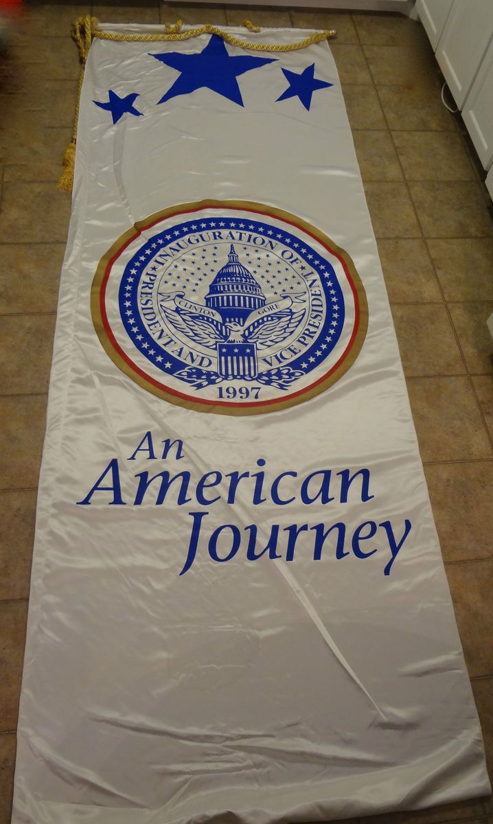 1997 Bill Clinton Al Gore Inauguration Banner Official Seal 130 x 43 5 