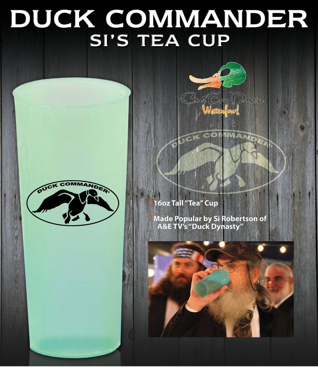 DUCK COMMANDER DUCK DYNASTY SI ROBERTSON ICE TEA CUP GREEN 16oz.