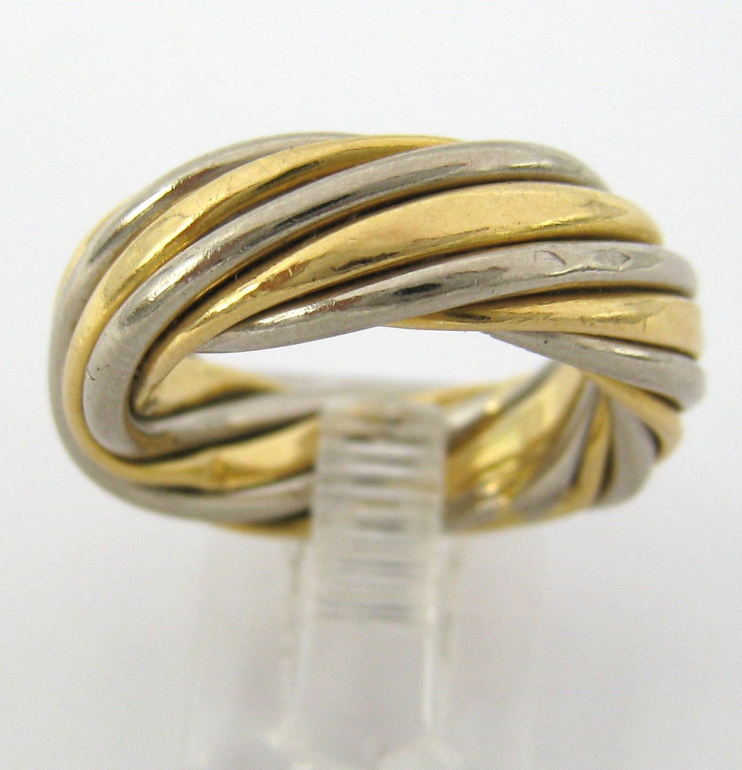   VCA Van Cleef & Arpels 18K White & Yellow Gold Twisted Band size 4.25