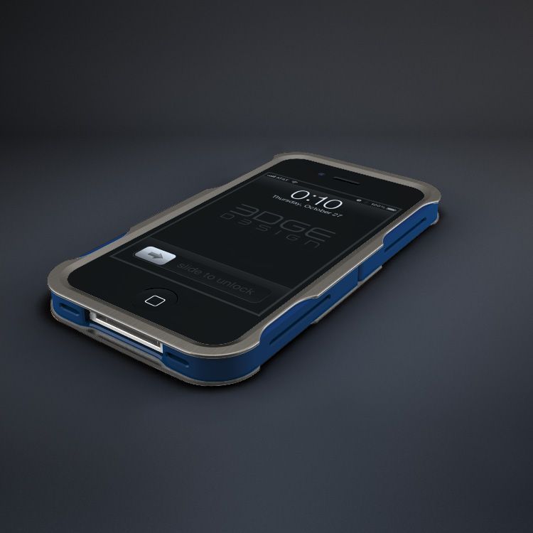 Alfa Case for iPhone 4S 4 Grey Navy Rugged Aero Aluminum Construction 