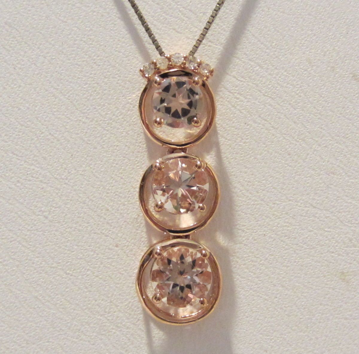 Morganite 10K Rose Gold Pendant with Genuine Diamond Accent