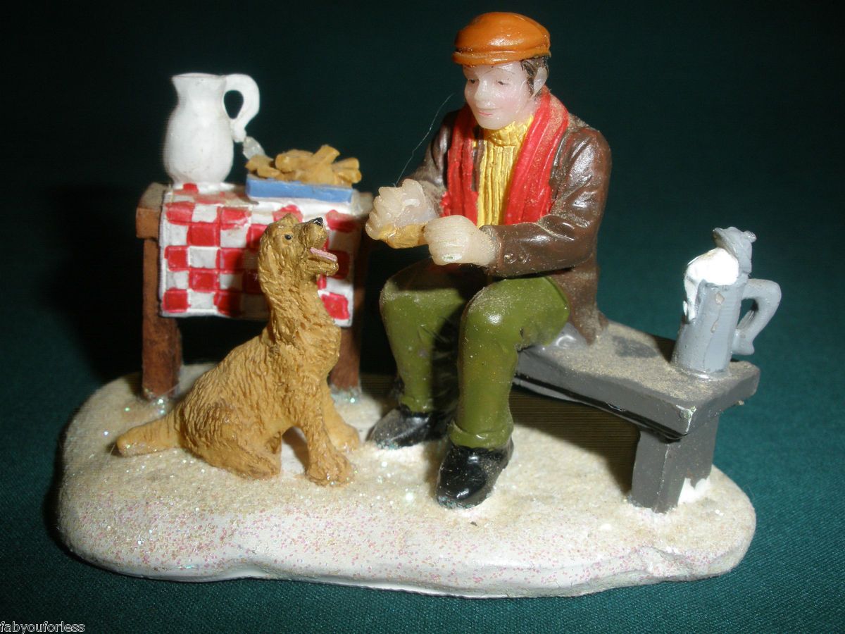 LEMAX CHRISTMAS CADDINGTON VILLAGE FIGURINE A CHIP FOR CHELSEA BOB MAN 