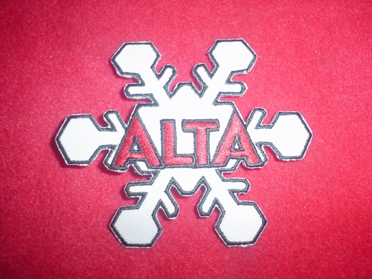 Alta Ski Resort Cloth Snow Flake Iron On Patch New Alta Ski Area Alta 