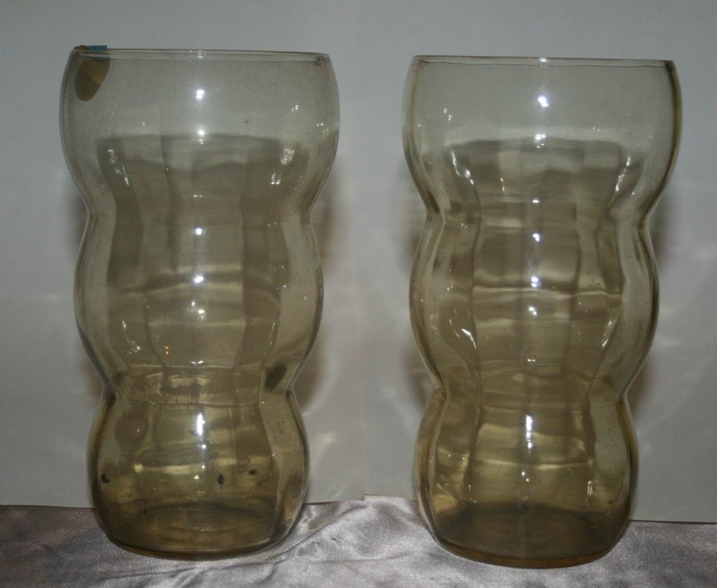 Amber Depression Glass Tumblers Set of 2