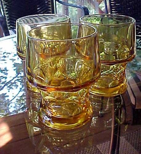 Amber Glasses 6 Eight oz Beverage Glasses Restaurant