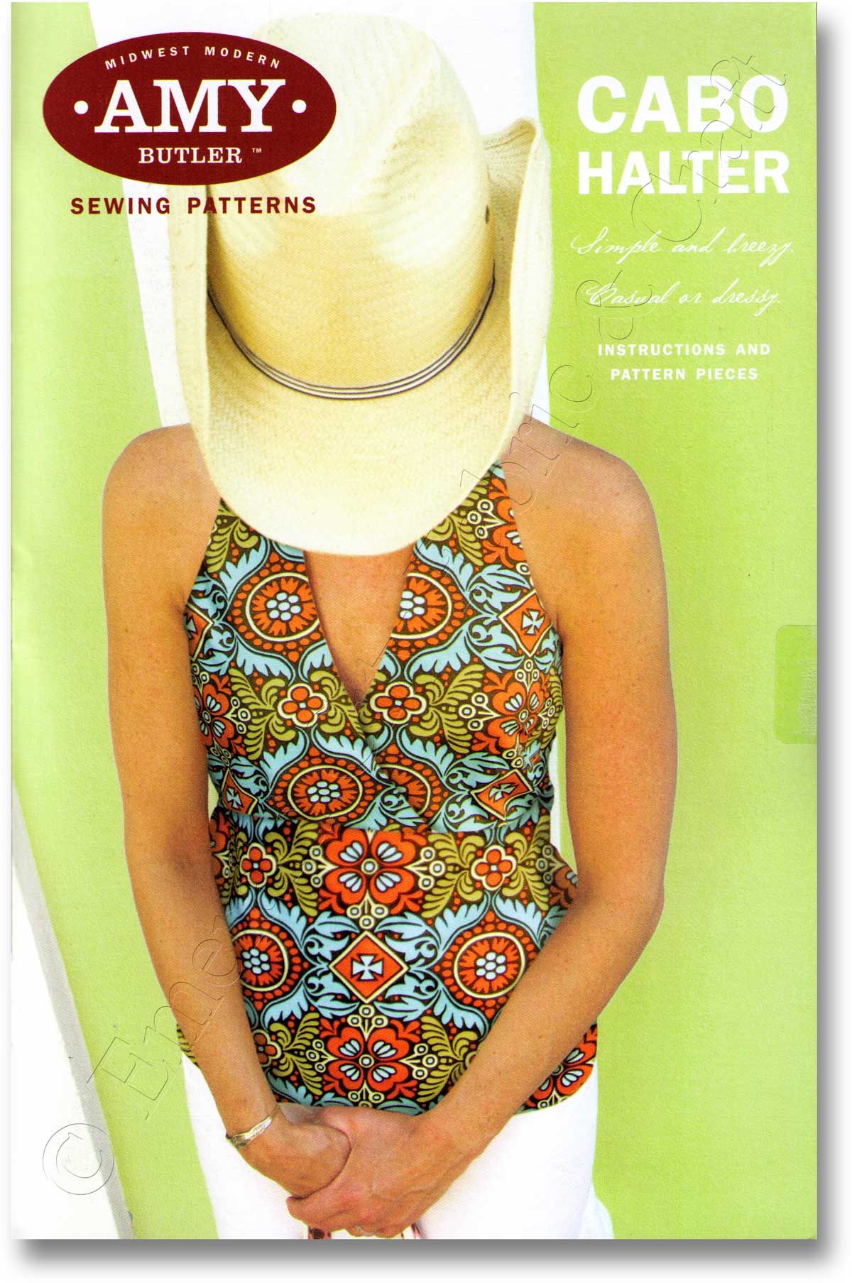 Amy Butler Cabo Halter Shirt Blouse Sewing Pattern New