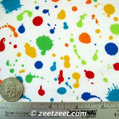 Michael Miller Splat White Paint Splatter Fabric Yd