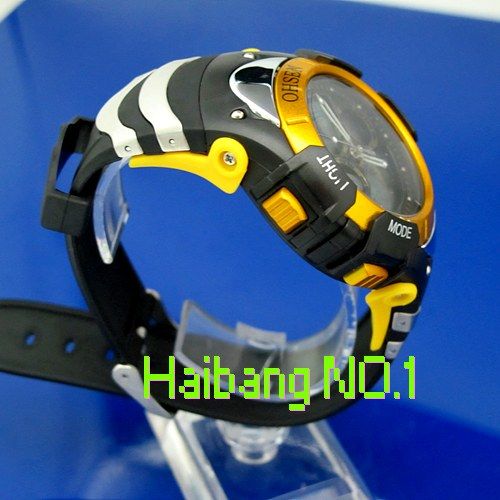OHSEN New Day Date Analog Mens Digital ALARM CLOCK STOP SPORTS Gift 