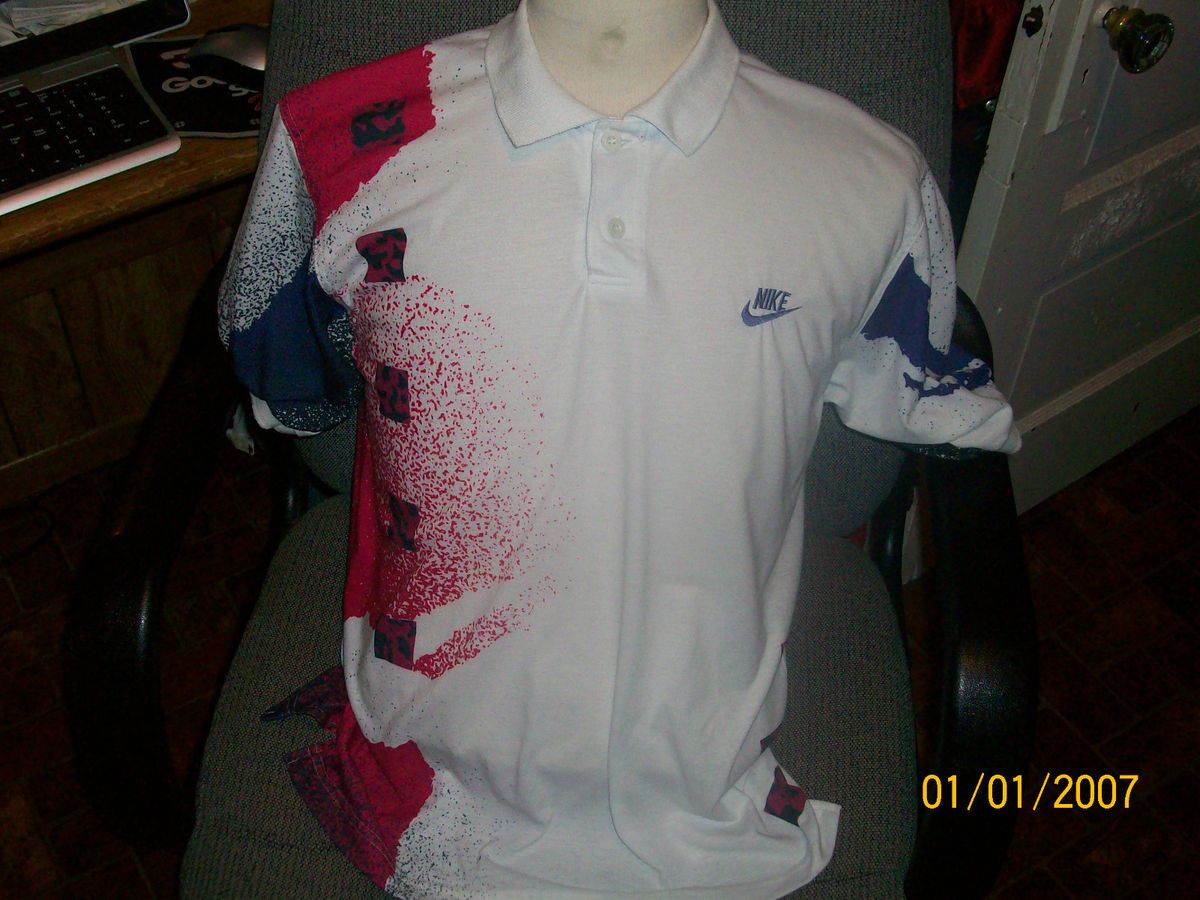 Vintage 1990s Andre Agassi Nike Challenge Court Polo Shirt s Tennis 