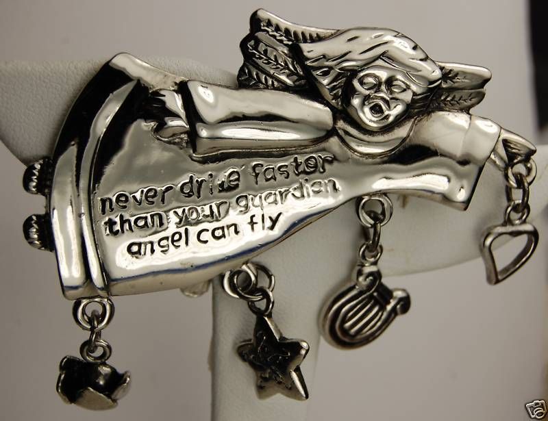 Silver Plate Guardian Angel Visor Clip Cherrydale Farms