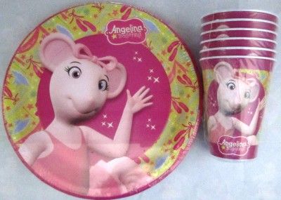 New Angelina Ballerina 6 Cups Lunch Plates Ballet Party