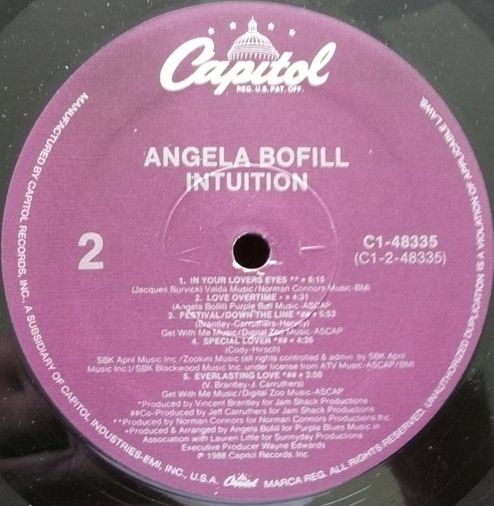 Angela Bofill Intuition LP Vinyl Record Capitol C1 48335 R B Peabo 