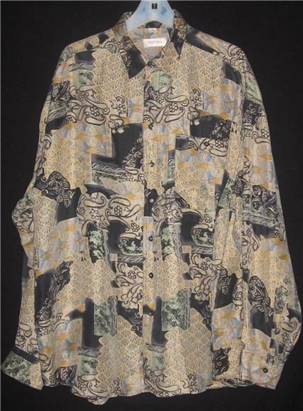 fabulous 100 % silk shirt from angelo litrico terrific print