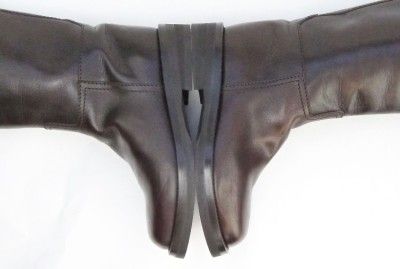 Ann DEMEULEMEESTER Knee High Leather Dark Brown Boots Size EUR 38 UK 5 
