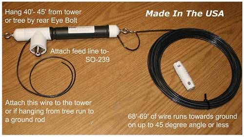 160M REDUCED Half Sloper Antenna Ham Radio HF Dipole