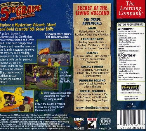 Cluefinders 5th Grade Adventures PC XP Vista 7 Mac New