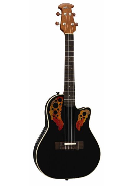 Applause UAE148 Tenor Acoustic Electric Ukulele Uke   Black Finish