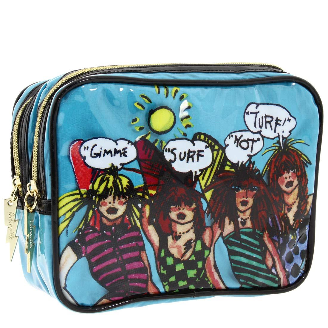 Betseyville Aqua Super Betsey 2 Double Zip Cosmetic Bag