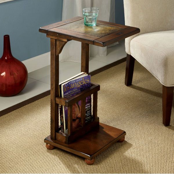 wilcox antique oak finish end table