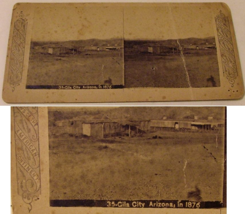 Gila City Arizona 1876 Stereoview Gold Mining Ghost Town Enoch Conklin 