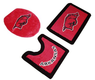 Arkansas Razorbacks 3pc Bathroom Bath Rug Mat Set