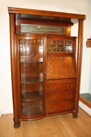 Turn of The Century Oak Antique Secretary Desk