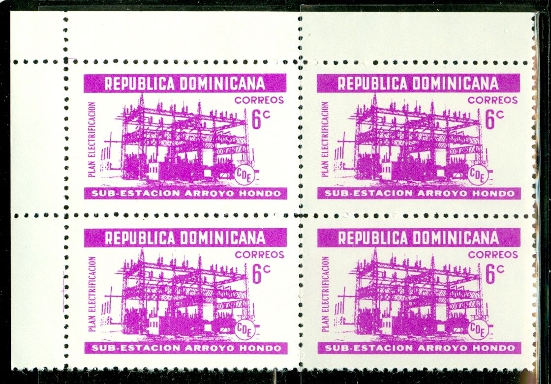   Republic MNH Blocks of 4 II Scott #662 6c Arroyo Hondo Substation