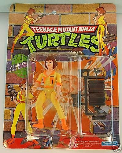 APRIL ONEIL TMNT ACTION FIGURE PRESS ON LEFT CHEST MOC