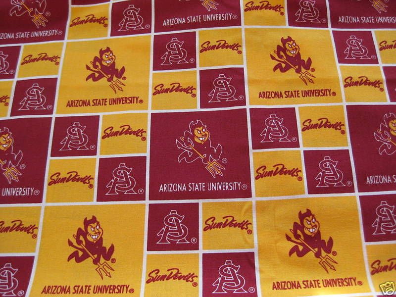 ASU Arizona State University Sun Devils Fabric Fat Quarter