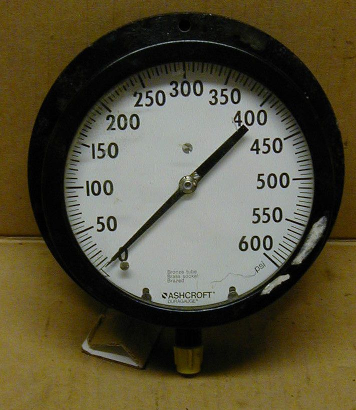 Ashcroft Pressure Gauge 0 600 PSI 6 Inch Dial Wall Mount 1 4 NPT