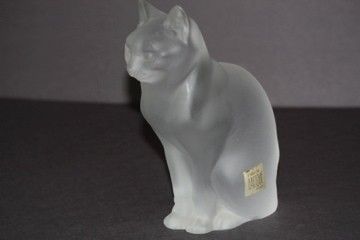 LALIQUE Crystal  Chat Assis Sitting Cat Figurine Sculpture #11603 