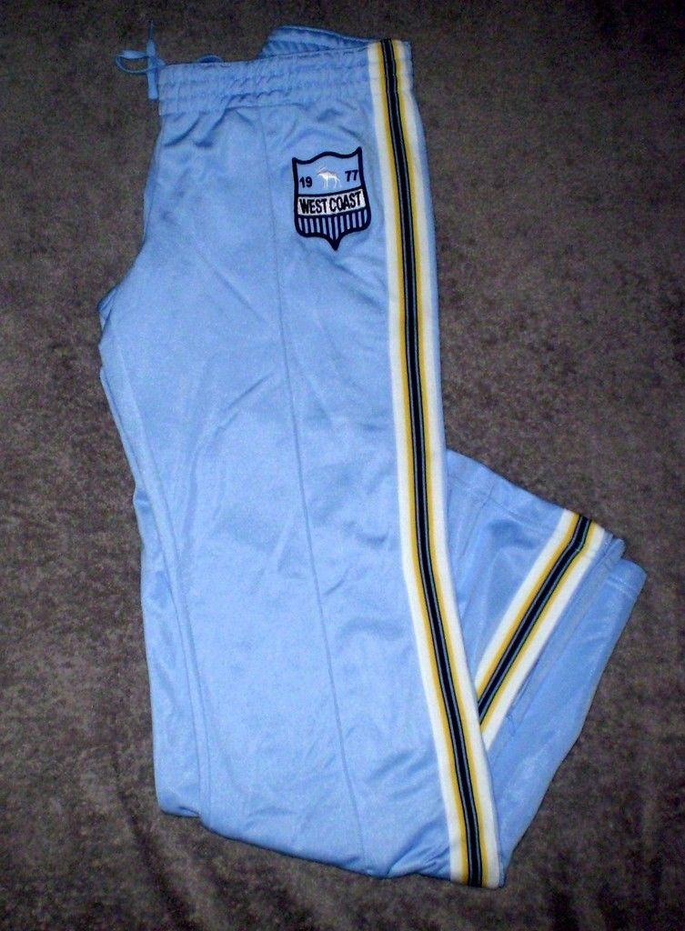 New Blue Derek Heart Running Athletic Warm Up Sweatpants Side Ankle 