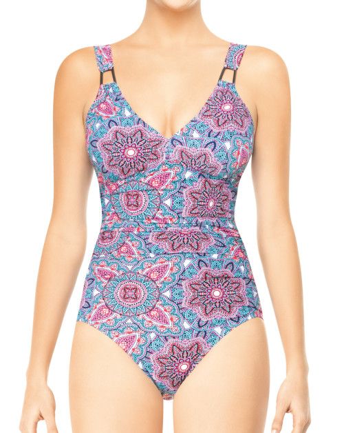 NEW NWT SPANX ASSETS SLIMMING Push Up One Piece Swimsuit IN BLOOM 